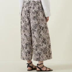 Snake Print Wide Leg Trousers