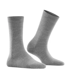 Soft Merino Crew Length Socks Light Grey Mel