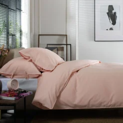 Soft Textured Duvet Set Pink