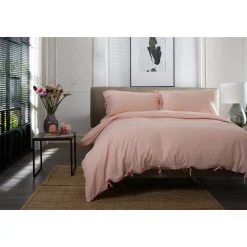 Soft Textured Duvet Set Pink