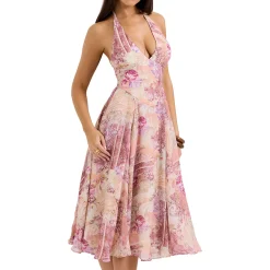 Solada Printed Halter Sundress