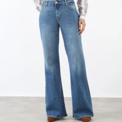 Sale 7 FOR ALL MANKIND Spencer Coated Flared Leg Jeans