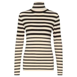 Fashion SOAKED IN LUXURY Spina Striped Turtleneck Sweater