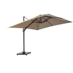 Square Glow Parasol & Cover Taupe 3m