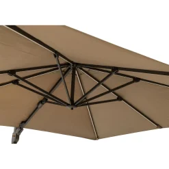 Square Glow Parasol & Cover Taupe 3m