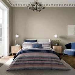 Stafford Duvet Set Navy/Red