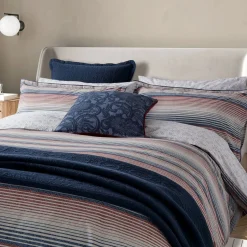 Stafford Duvet Set Navy/Red