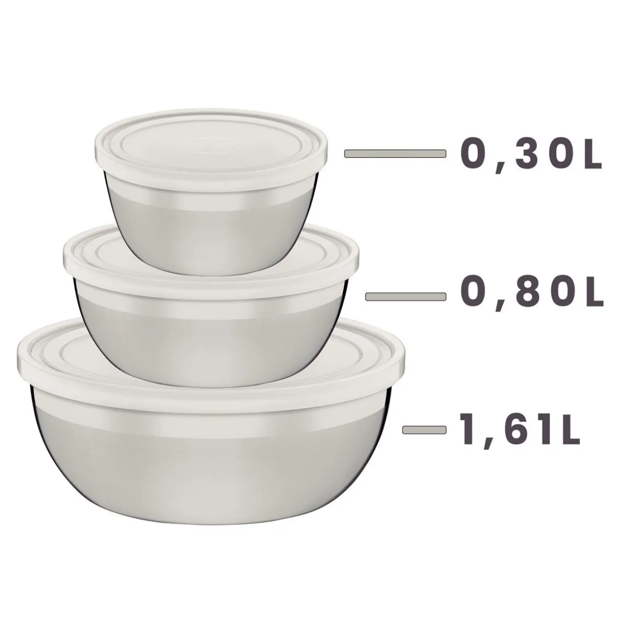 Stainless Steel Containers Three-Piece Set