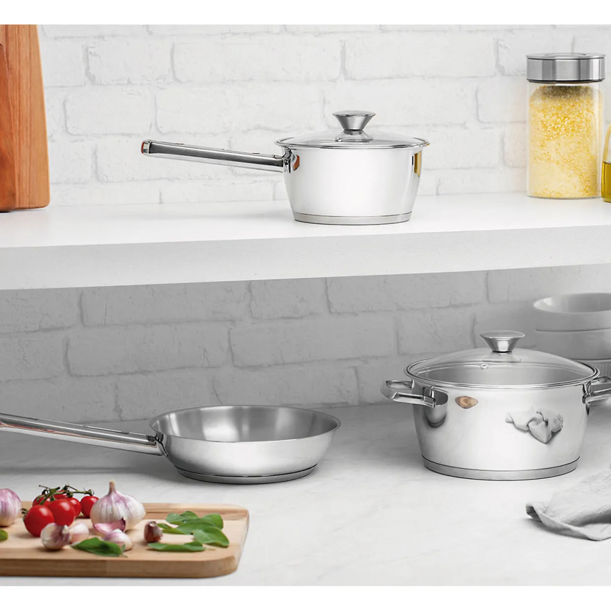 Stainless Steel Cookware Three-Piece Set