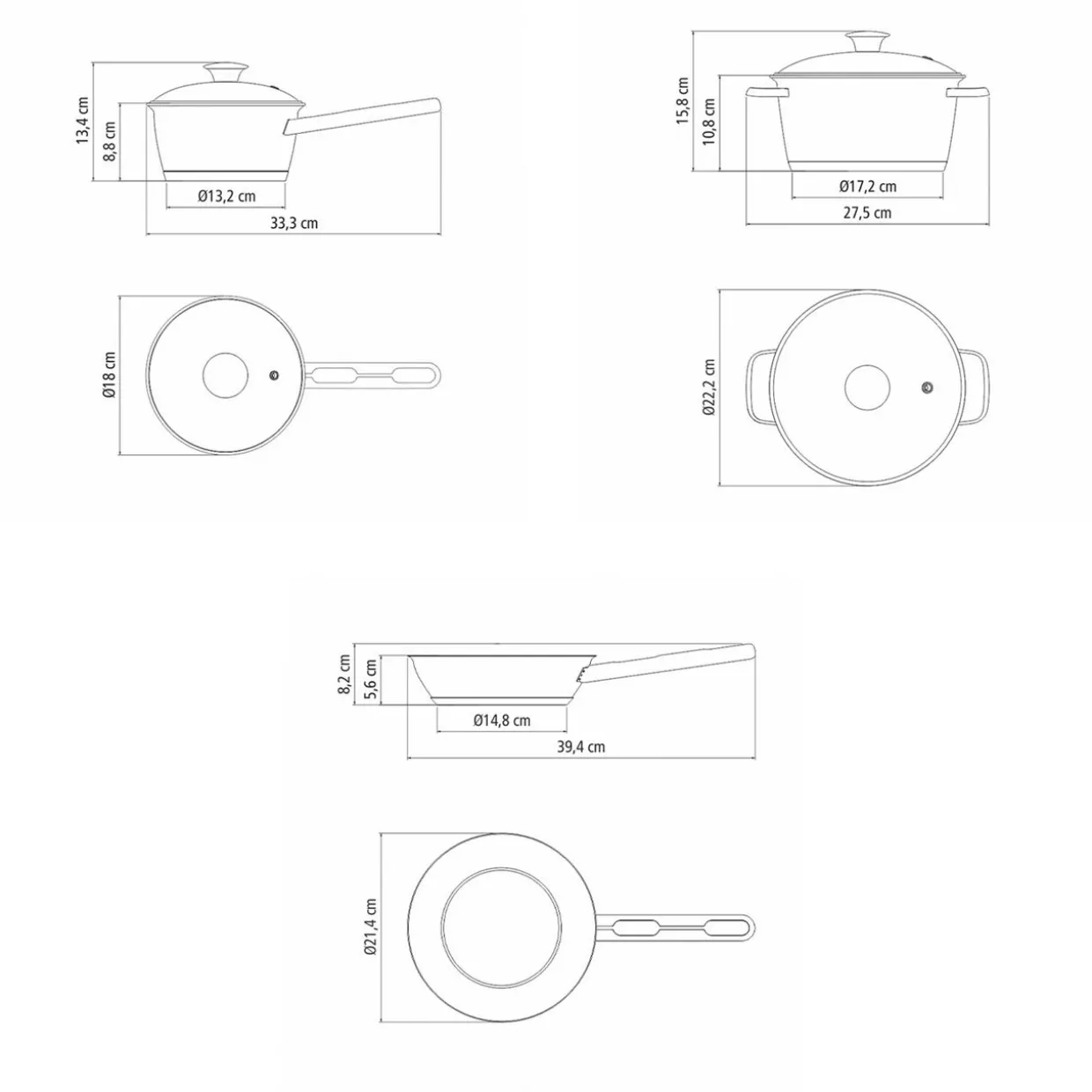 Stainless Steel Cookware Three-Piece Set