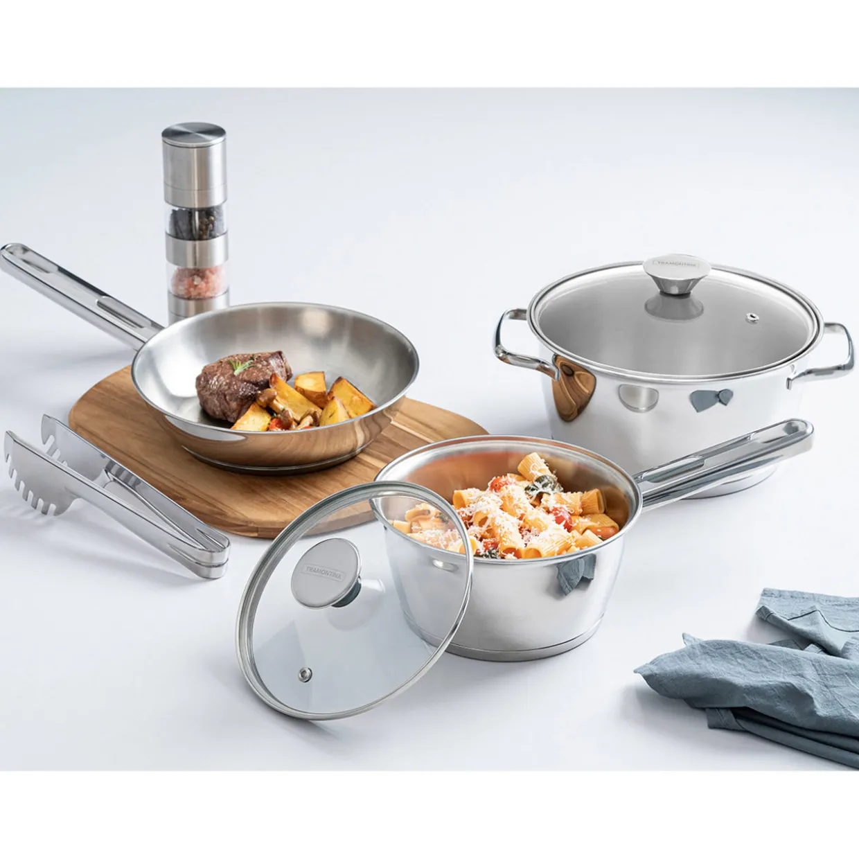 Stainless Steel Cookware Three-Piece Set