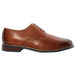 Stanleyy Natural Wood Sole Gibson Wide Fit Shoes