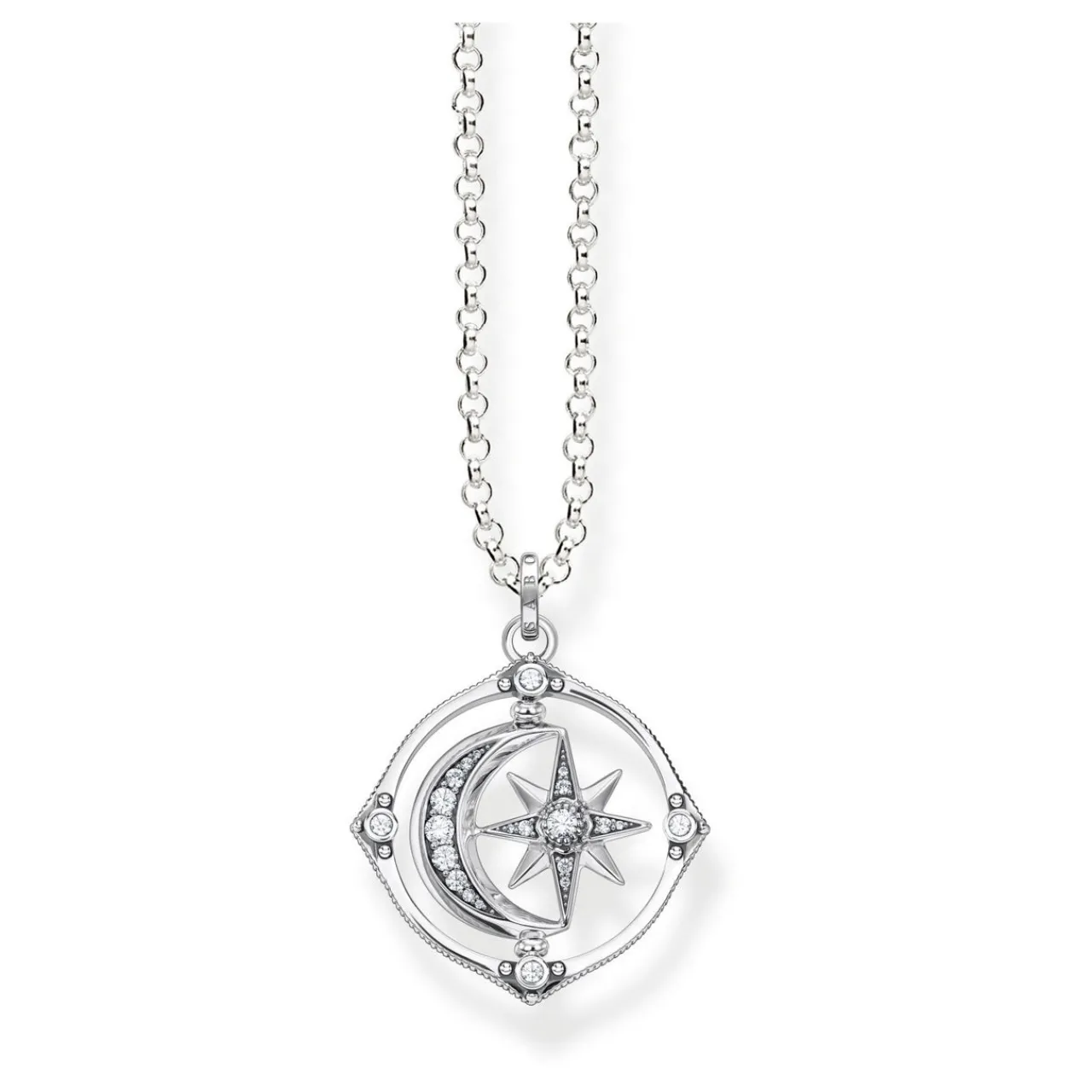 New THOMAS SABO Star & Moon Silver Necklace
