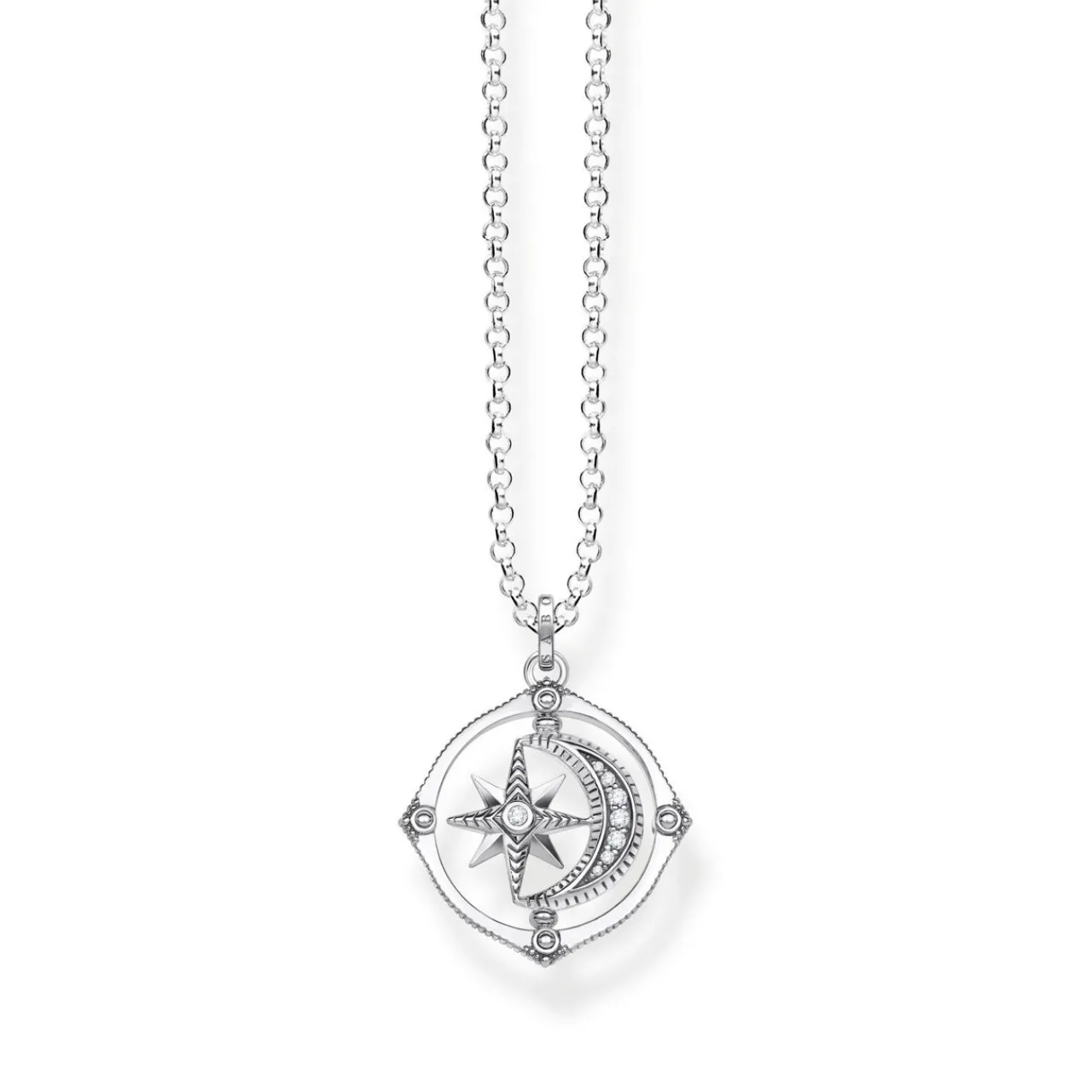 New THOMAS SABO Star & Moon Silver Necklace