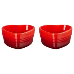 Stoneware Set of Two Heart Ramekins