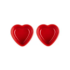Stoneware Set of Two Heart Ramekins