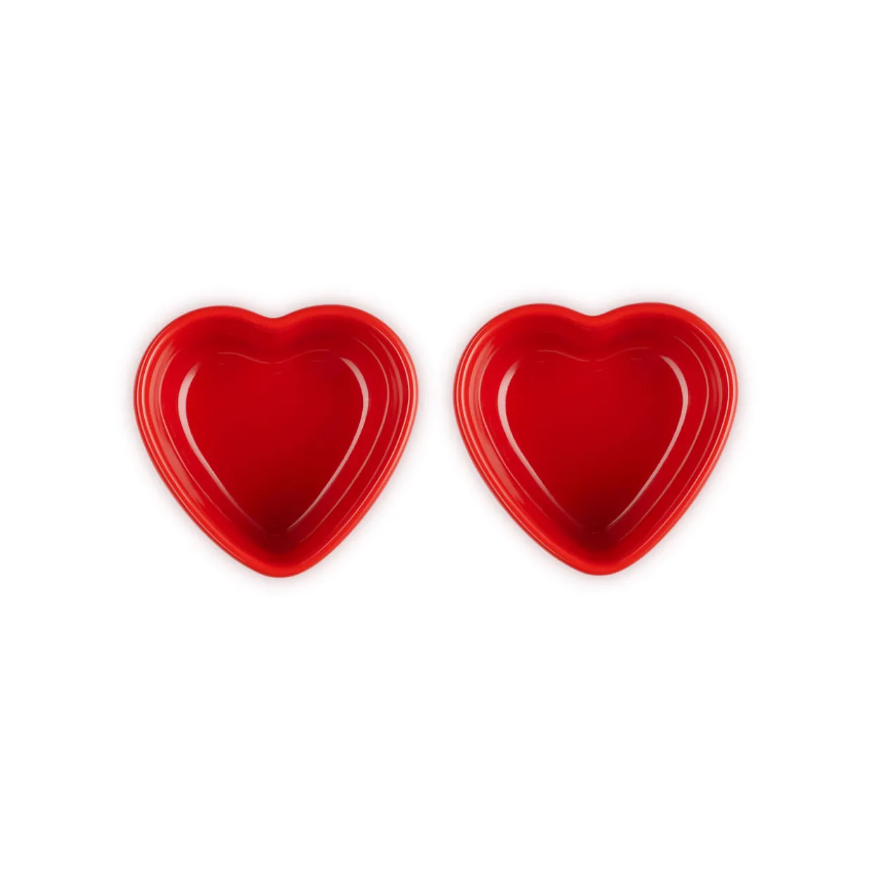 Stoneware Set of Two Heart Ramekins