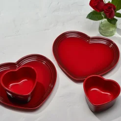 Stoneware Set of Two Heart Ramekins