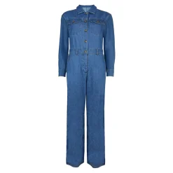 Straight Leg Denim Jumpsuit