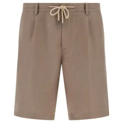 Outlet BOGGI MILANO Straight Leg Linen Shorts