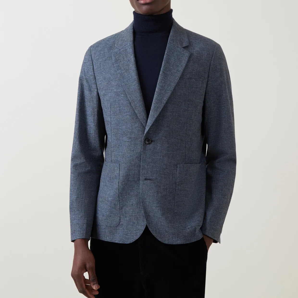 Stretch Buggy Single-Breasted Blazer