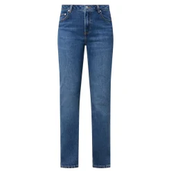 Stretch Mid-Rise Straight Leg Jeans
