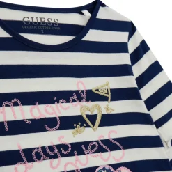 Outlet GUESS Stripe Embellished Logo Top