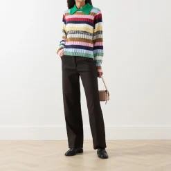 Stripe Knit Polo Shirt