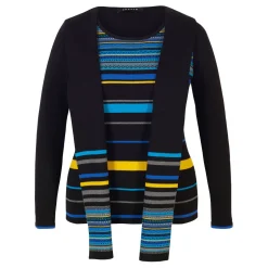 Stripe Sweater and Scarf Two-Piece Set