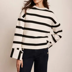 Discount MINT VELVET Striped Cuff Detail Sweatshirt