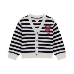 Online GUESS Striped Heart Logo Cardigan