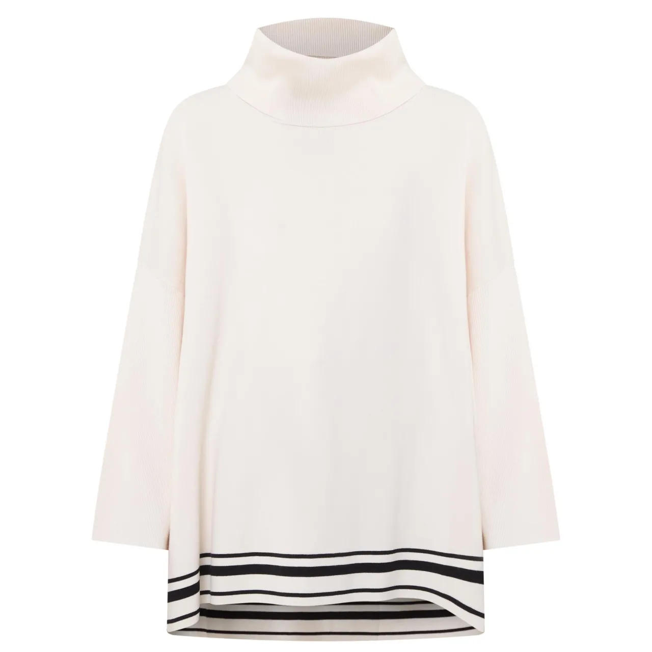Sale ELENA MIRÒ Striped Hem Turtleneck Sweater