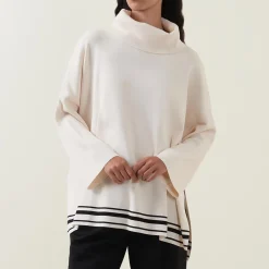 Sale ELENA MIRÒ Striped Hem Turtleneck Sweater