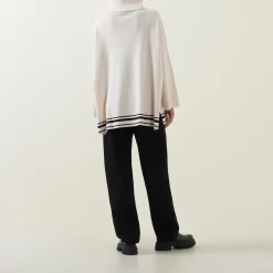 Sale ELENA MIRÒ Striped Hem Turtleneck Sweater