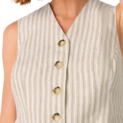 Online WHISTLES Striped Linen Waistcoat Top