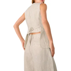 Online WHISTLES Striped Linen Waistcoat Top