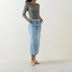 Hot GANT Striped Rib Long-Sleeved T-Shirt