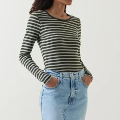 Hot GANT Striped Rib Long-Sleeved T-Shirt