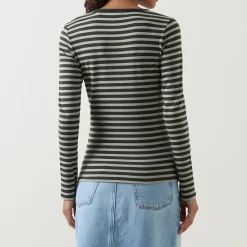 Hot GANT Striped Rib Long-Sleeved T-Shirt
