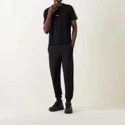 Striped-Sleeve Logo T-Shirt