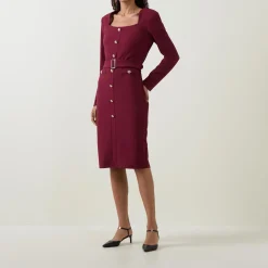 Clearance JOSEPH RIBKOFF Structured Belted Shirt Dress