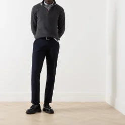 Suede Sateen Tailored Trousers