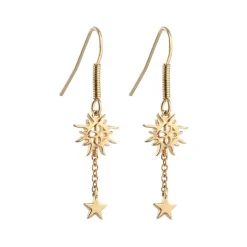 Sun and Stars Drop Earrings