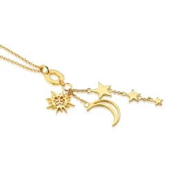 Hot NEWBRIDGE SILVERWARE Sun, Moon & Star Charm Necklace