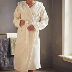 Super Smooth Cotton Bathrobe Women Off White