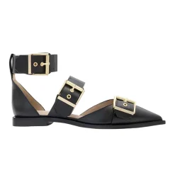 Sutton Buckle Leather Flats