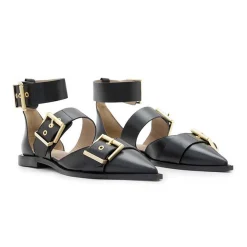 Sutton Buckle Leather Flats