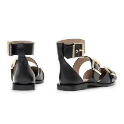 Sutton Buckle Leather Flats