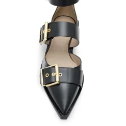 Sutton Buckle Leather Flats