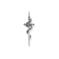 Sword & Snake Sterling Silver Pendant